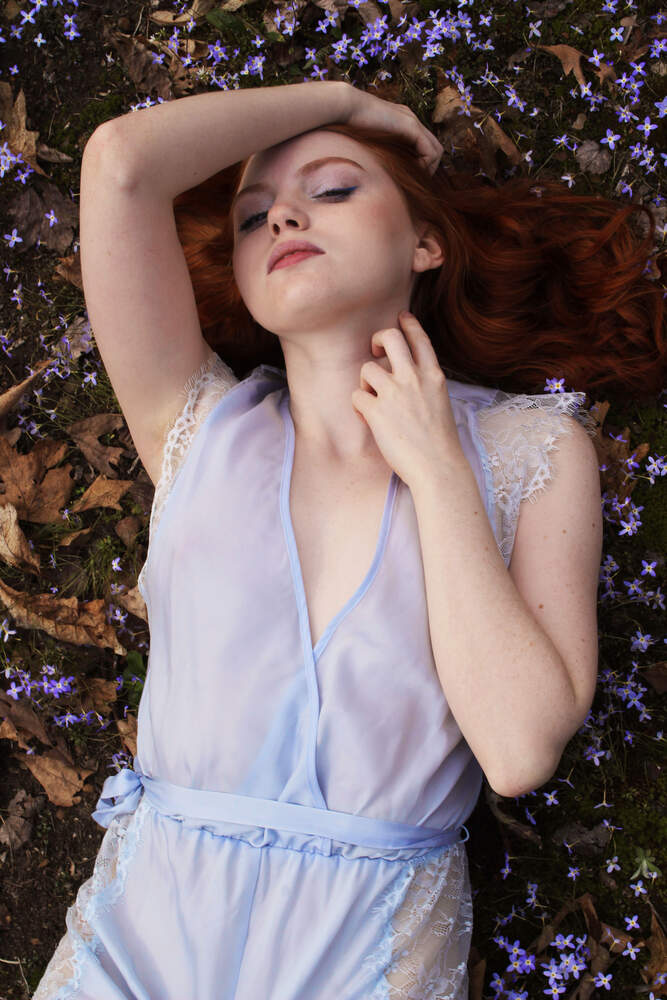 Blue color palette photo set