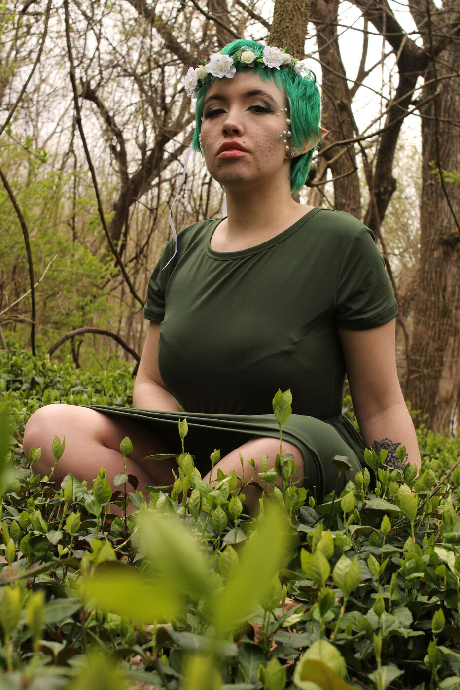 Green color palette photo set