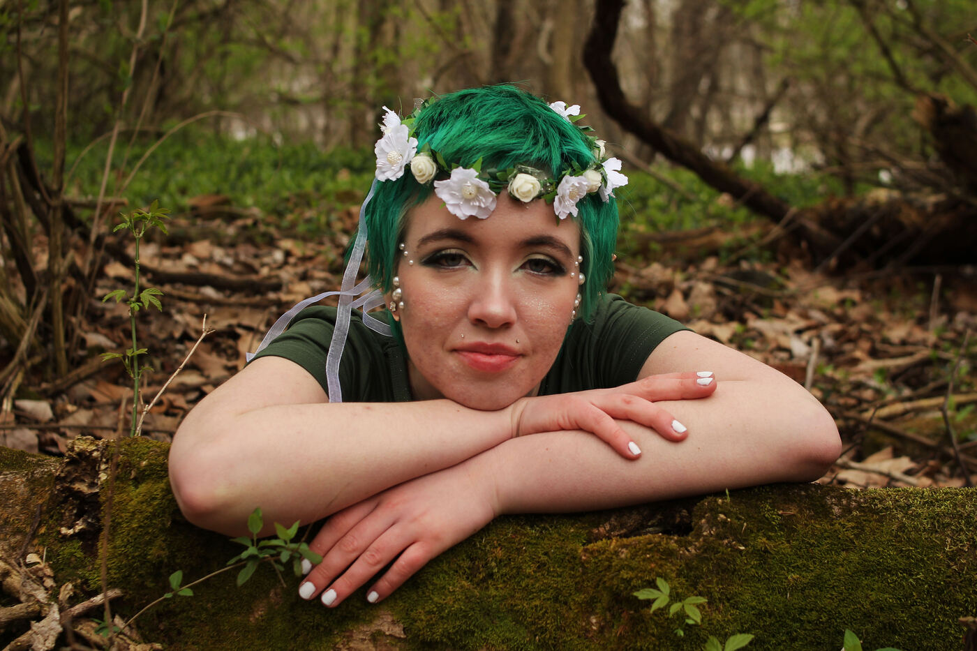 Green color palette photo set