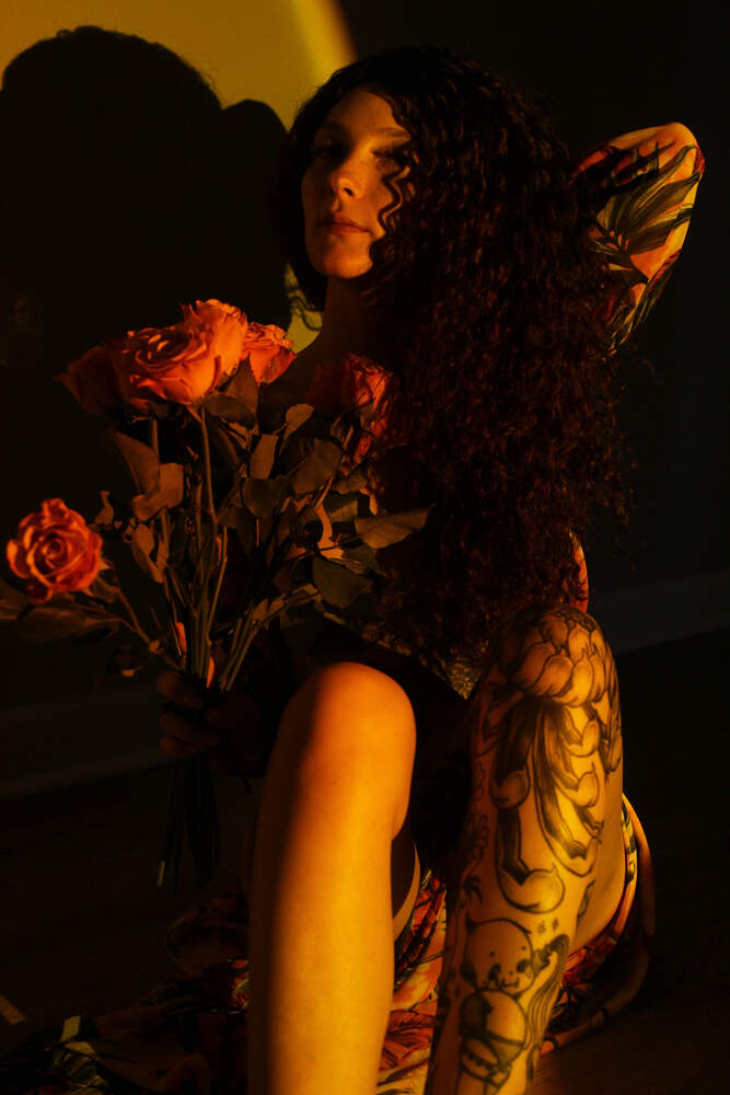 Orange color palette photo set