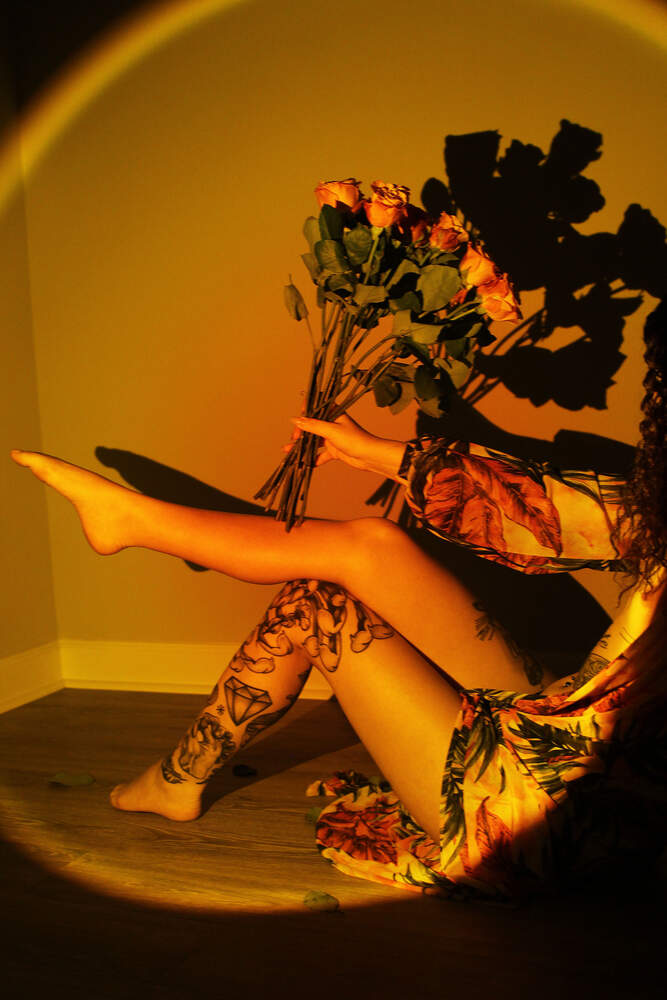 Orange color palette photo set