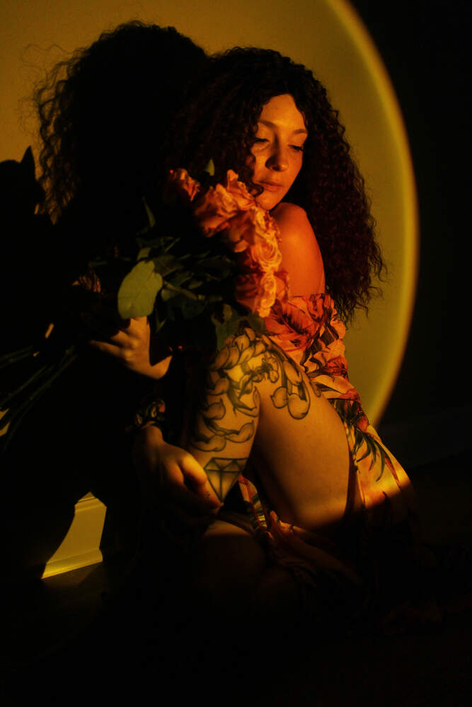 Orange color palette photo set