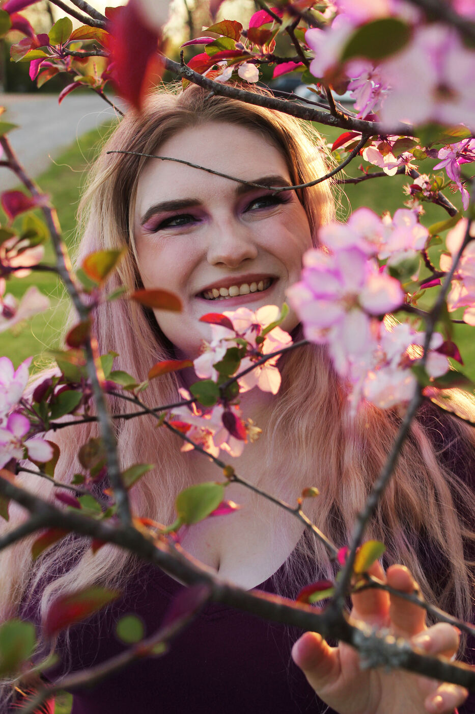 Purple color palette photo set